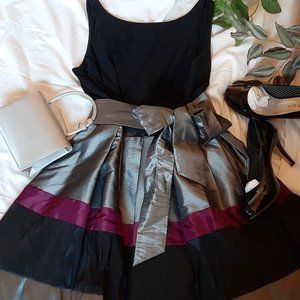 Multi Color Taffeta Wrap Party Dress